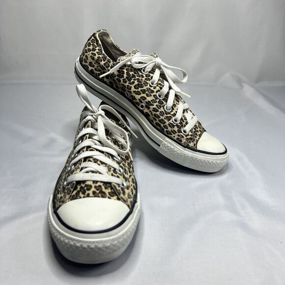 Converse Shoes - Converse Leopard Animal Print Low Top Womens Size 8 Shoes